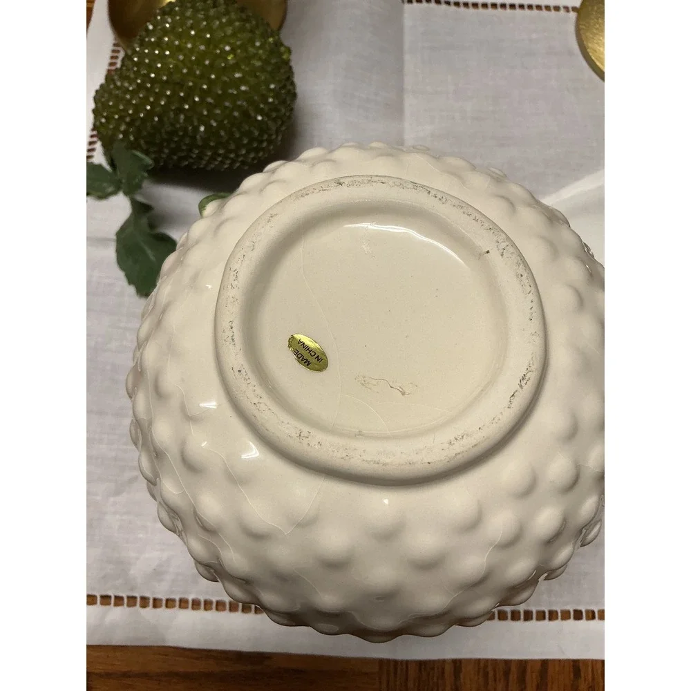 Vintage Ceramic Bluebird and Floral Hobnail Pitcher Decorative Creamer Vase - Picture 10 of 11